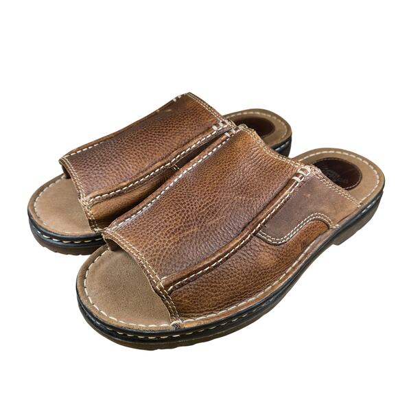 Dr. Martens Doc Martens Men's Size 11 EU 46 Leather Slide Sandals Brown Y2K - Picture 2 of 11